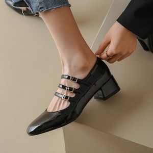 CHIKO Aysha Square Toe Block Heels Mary Jane Shoes 6.5